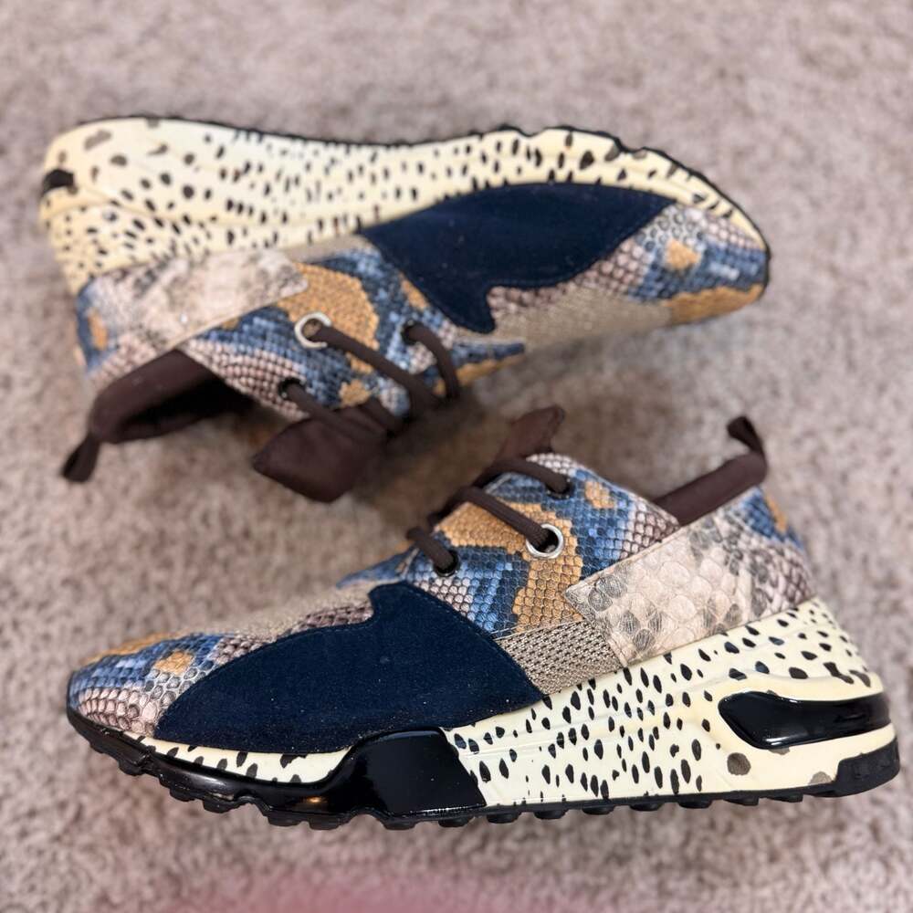 Steve Madden Cliff Sneakers Womens 6 Snake Print Chunky Dad Shoes EUC - Picture 2 of 8